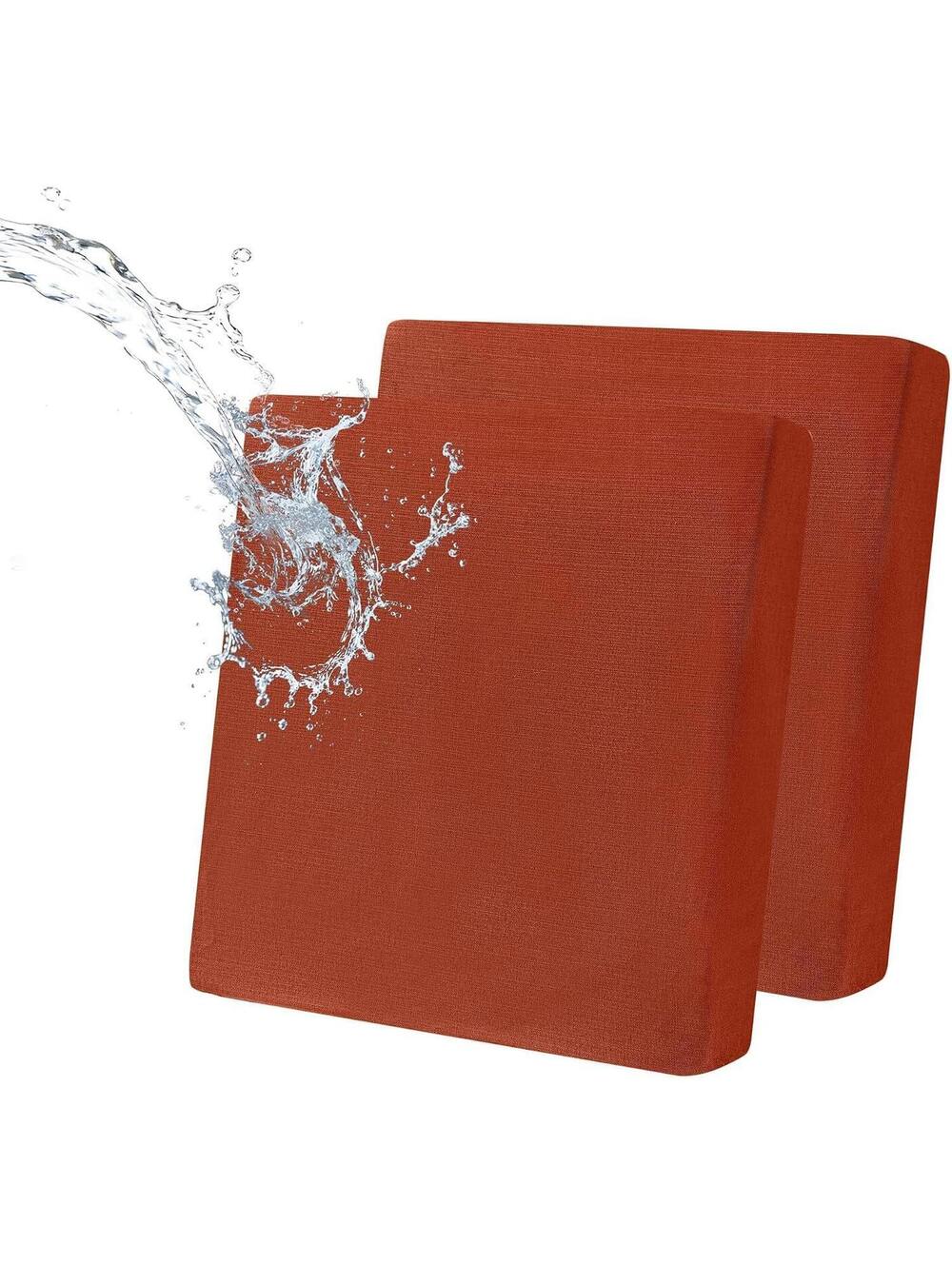 6 Pc Waterproof Patio Cushion Covers Tangerine Orange